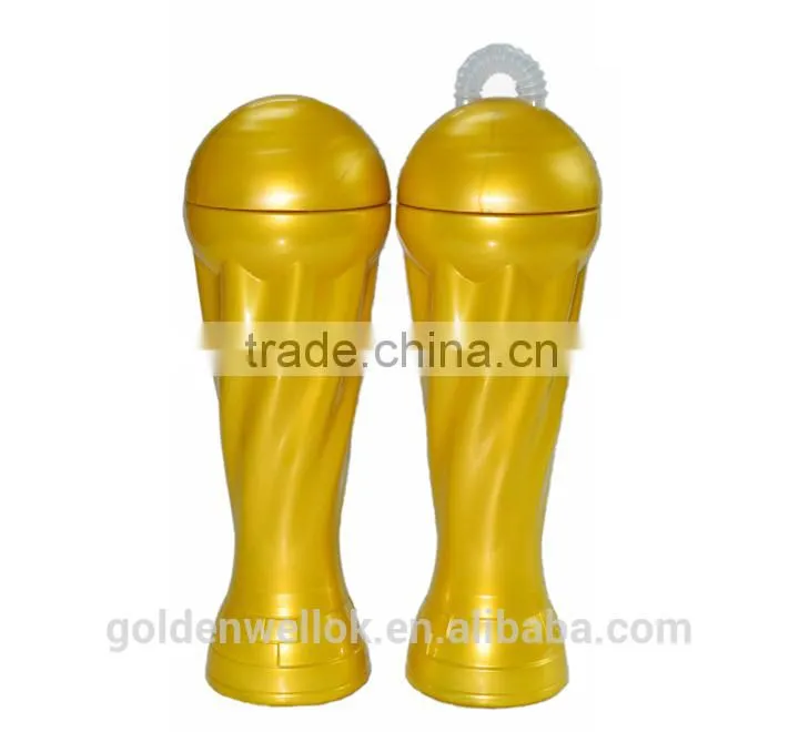 plastic world cup trophy for promotional straw cups
