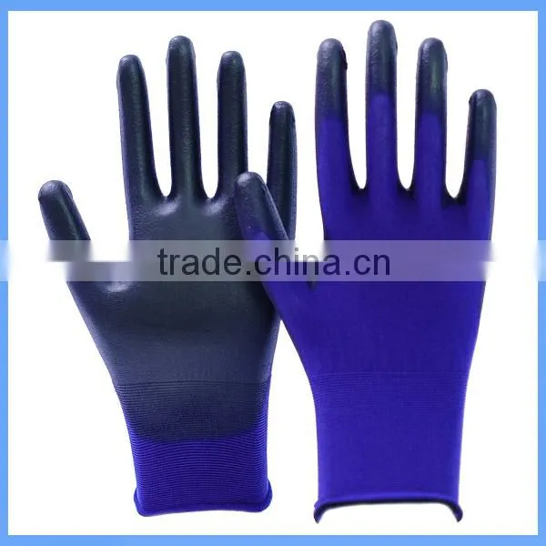 13 Gauge Bamboo Fiber Woven Crinkle Latex Rubber Work Gloves For Self Defense Safety