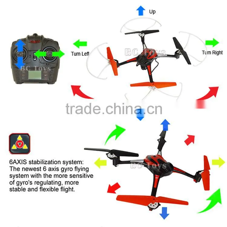 Hotest toy 2.4G headless mode rc quadcopter intruder ufo, drohne with lights.