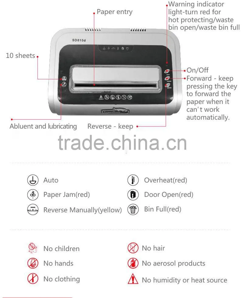 Hopu office supply a4 waste paper shredder China supplier