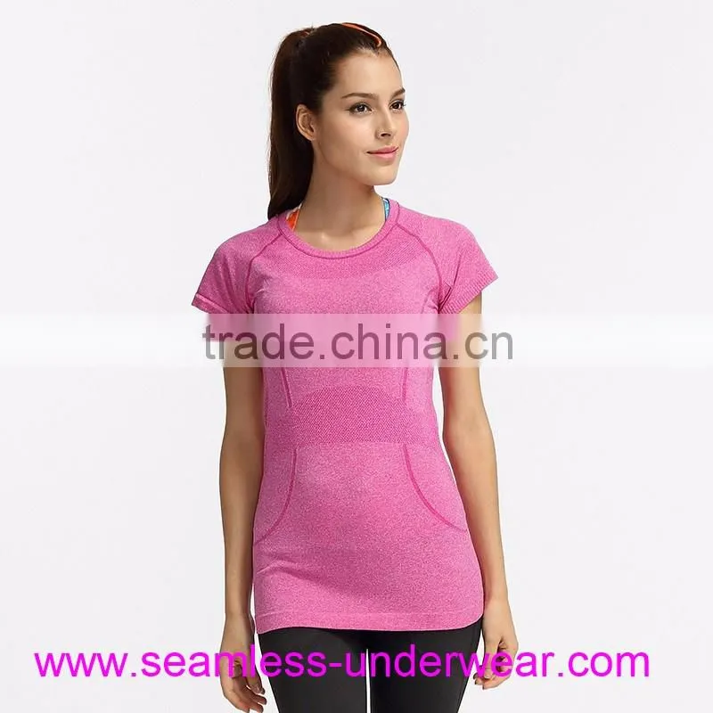 Seamless Workout Shirt for Women, Workout T Shirts, Dri Fit Fitness Shirts Manufacturers