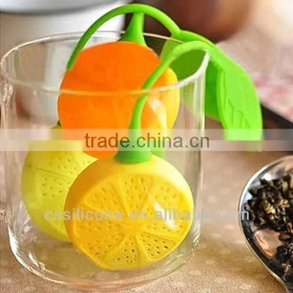 silicone tea strainer approved by FDA , lemon shape silicone tea strainer