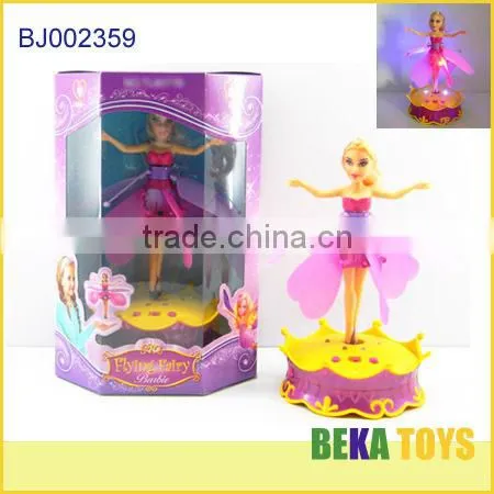 Kids toy/mini flying fairy doll/pink musical doll