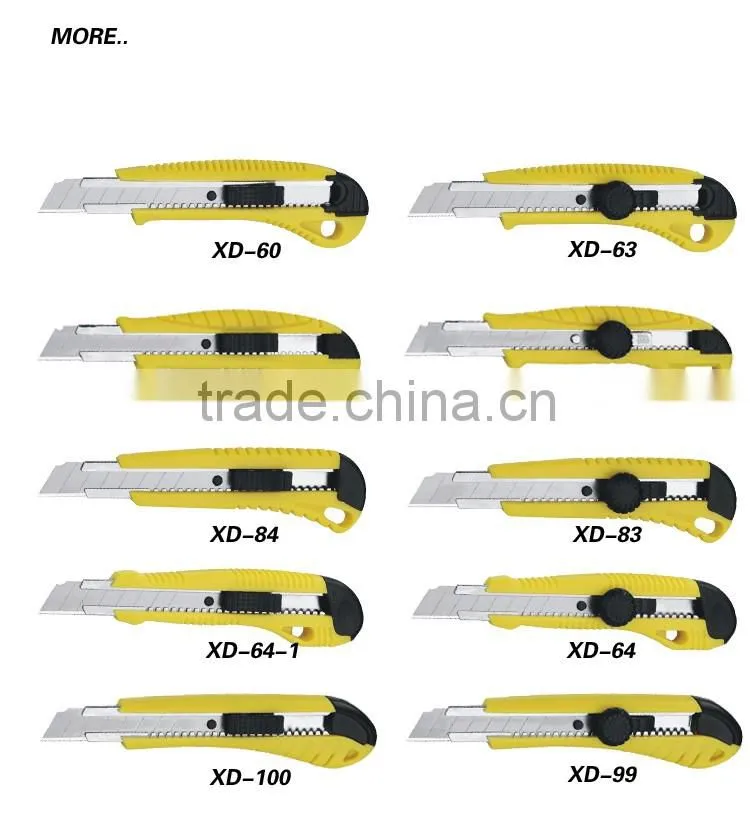 Plastic handle 18 mm Blade Utility Knife safety cutter knife hot knife cutter