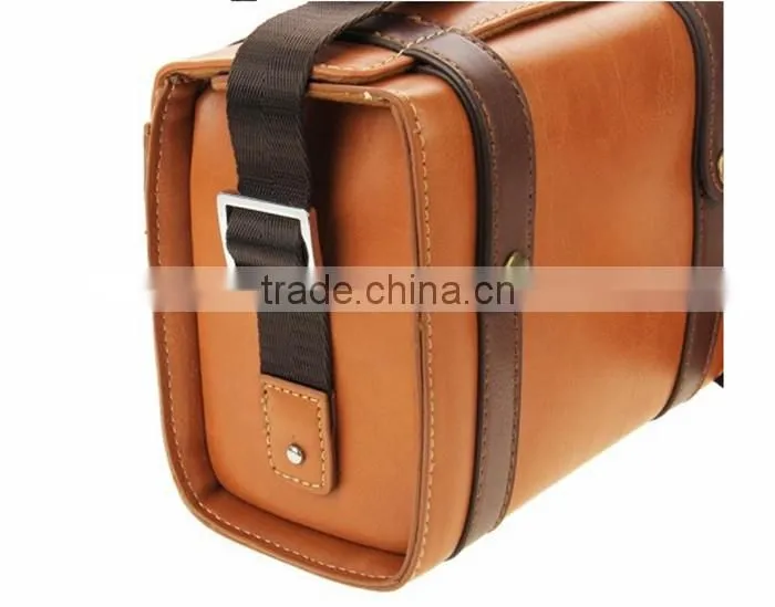Factory high quality stylish leather Camera case Bag in Dongguan