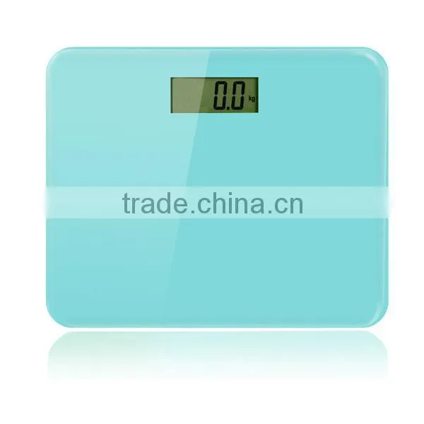 High Precision Korea hot sell digital bathroom scale model with candy color glass platform for human body weighing scale