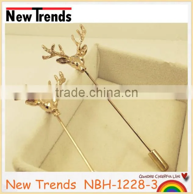 Wholesale deer shirt collar pins alloy deer lapel pin