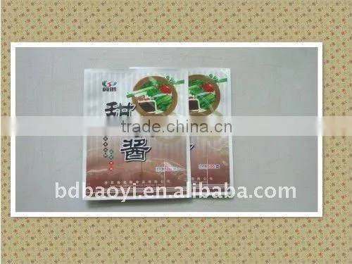Laminated plastic bag for paste and juice