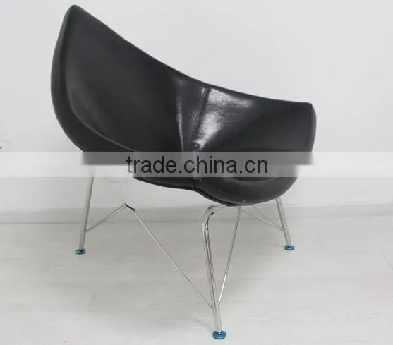 Furniture fancy design living room FRP with soft leather coconut lounge chair