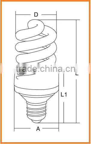 t4 16w fluorescent lamp 6400k made in china spiral energy saving lamp