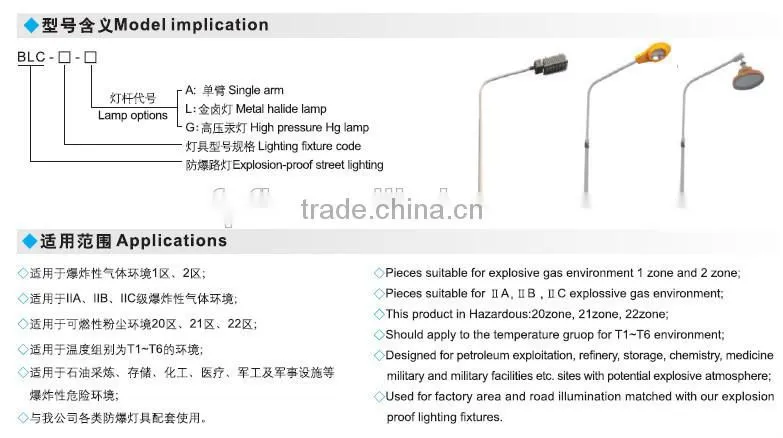 BLC Explosion proof street light IP65 china supplier