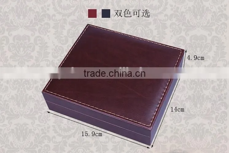 Factory OEM Supply Handmade Wine Tool Set with Leather Box, PU Leather Wine Accessories Gift Set Box