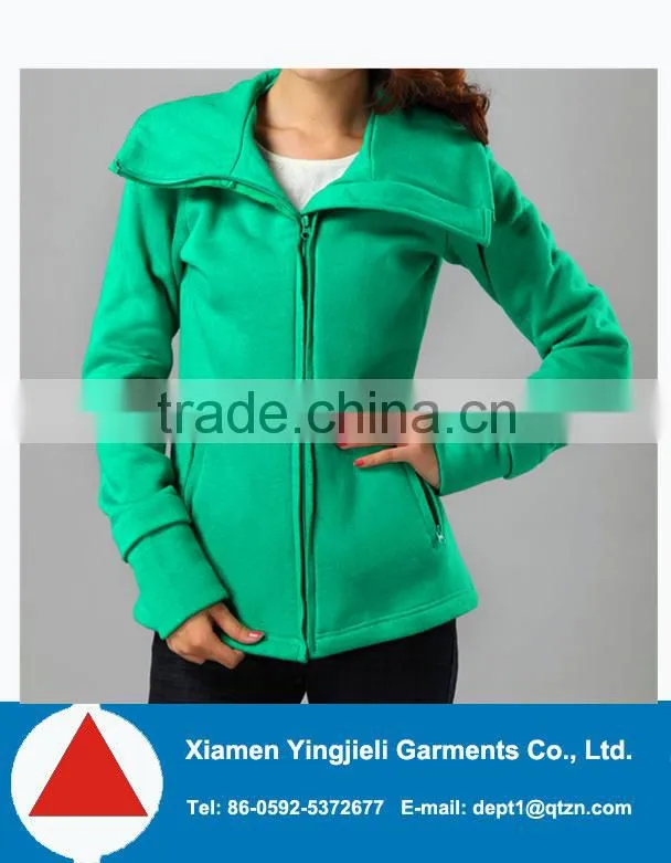 Plain fleece jacket solid fleece jacket and blank jacket for women cheap fleece jacket
