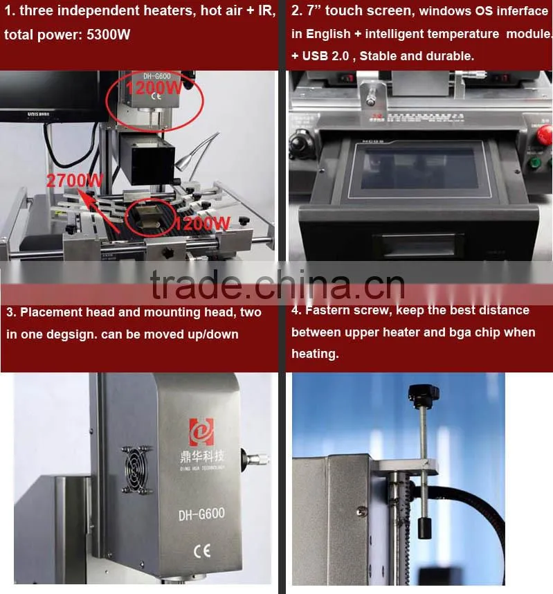 DINGHUA DH-A2 laser+CCD camera intelligent bga rework station for mobile phone chips repair