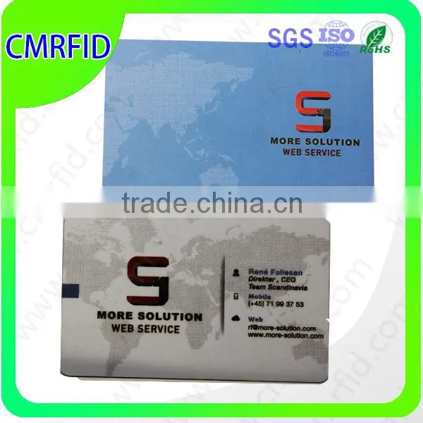 CR80 CMYK printing smart id card/pvc business card/transparent id card
