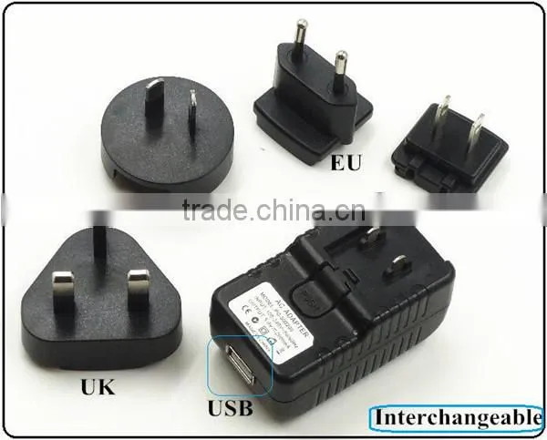 AU UK USA EU plug 5V 2A USB wall charger rechargeable travel power charger