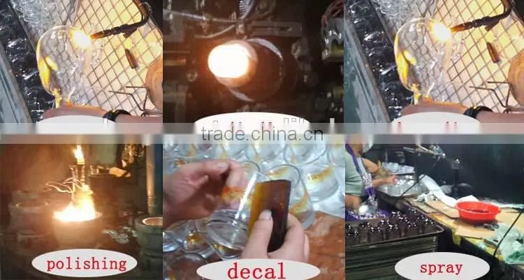 High quality short decal glass tumblers for candles