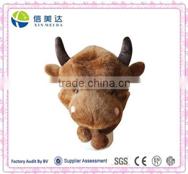 Plush Animal Bison Hat Cap - Soft Warm Winter Headwear