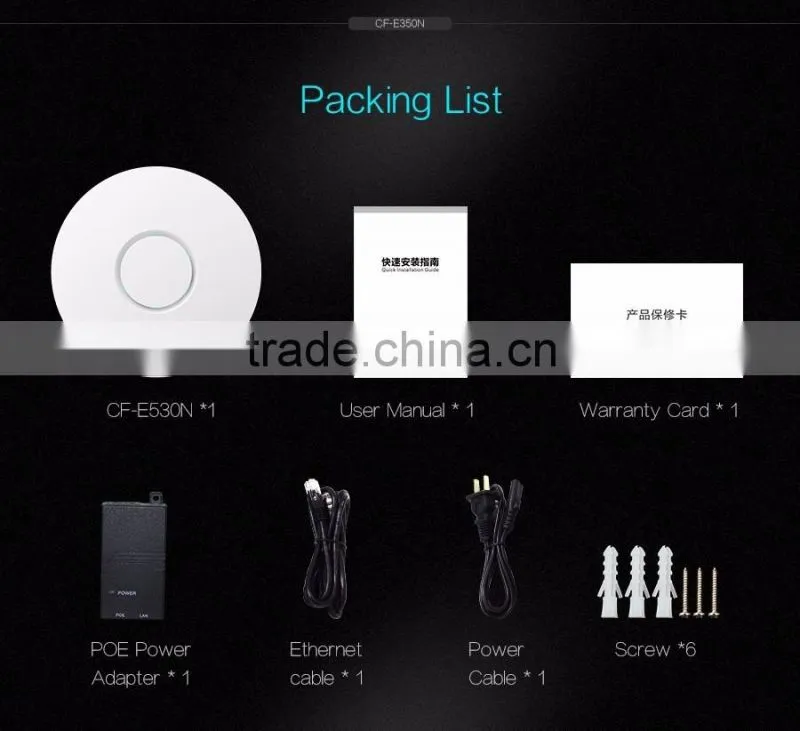 Wireless Celling access point AP 802.11b/g/n Wireless AP indoor AP router 300mbps wifi cpe COMFAST CF-E350N
