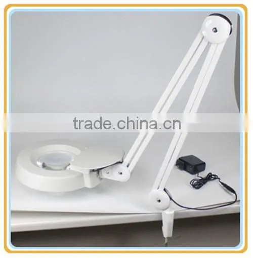 Table-clamp type LED light optical illuminated magnifier