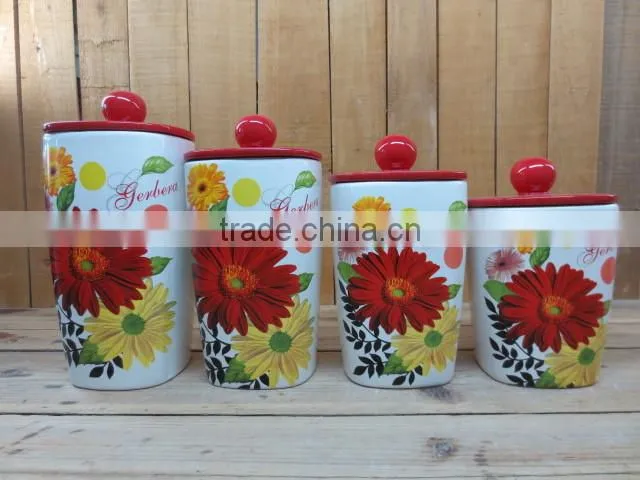 decorative new cosmos ceramic oil and vinegar cruets set