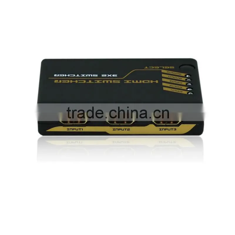 Smart 3x2 port hdmi switch switcher with remote PET0302