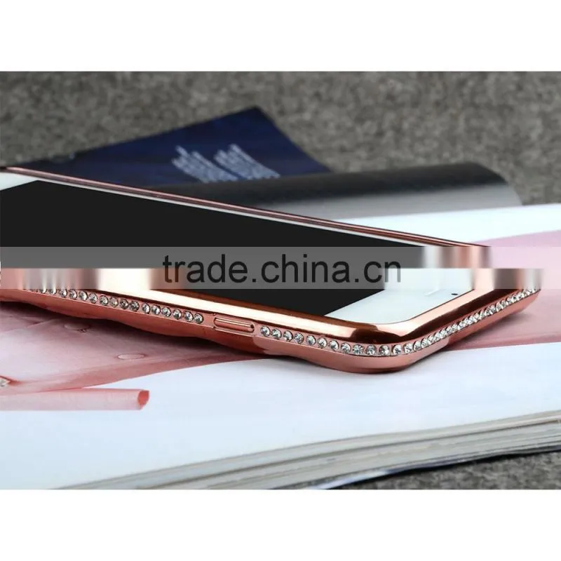 C&T 3D Sparkling Glitter Clear Diamond Grid Soft TPU Plating Mobile Phone Case for iPhone 6S