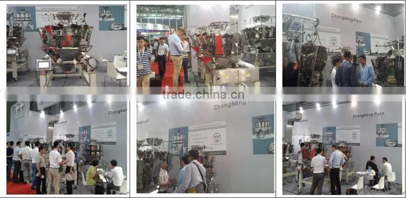 High speed sticky products packaging machine with dimpled surface combination weigher