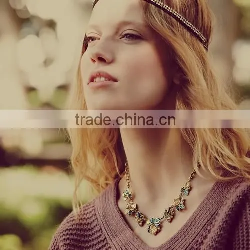 OEM/ODM Factory Direct Sale 2016 Vintage Stone Flower Pendant Necklace