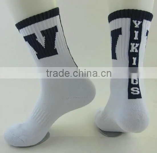 Wholesale custom happy women white terry socks