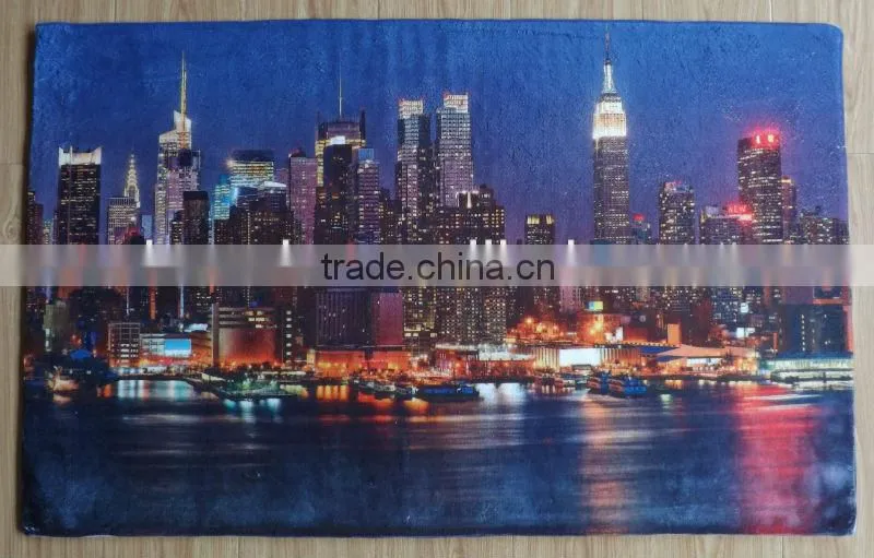 city scenery photo print bath mat