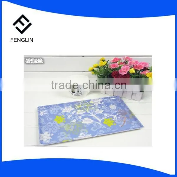 China factory wholesale melamine square plastic tea tray