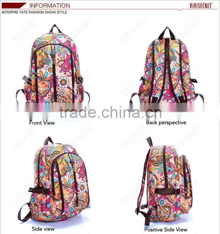 Buying wholesale import women's flower picture school backpack satchel from china