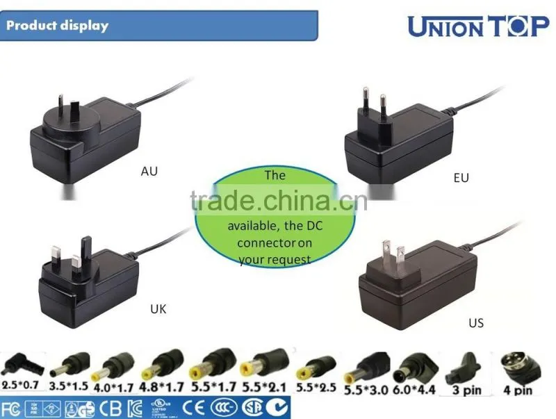 Eu plug wall 12v 150ma ac dc adapter