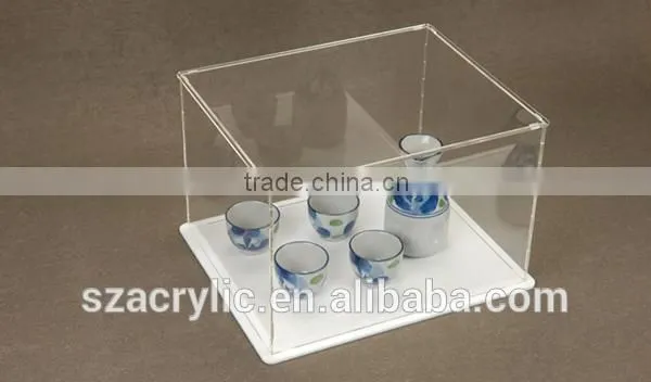 counter clear acrylic ceramic tea set display box