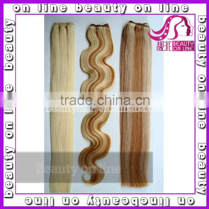 Top Quality Hot Sale for half head 100% human hair clip in wig/hairpiece