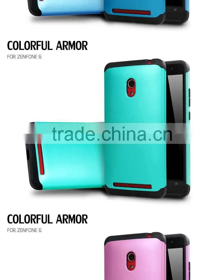 2015 New arrival slim colorful armor back cover for asus zenfone 6 case