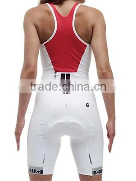 One-piece woman athletic suit cycling bibshorts & sleeveless top for Summer