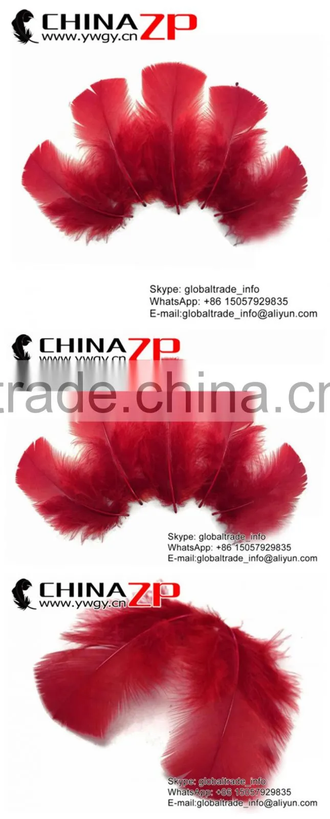 Wholesale Plume ZPDECOR Crafts Factory Colorful Dyed Burgundy Turkey Flat T-Base Body Plumage Feathers for Decorations