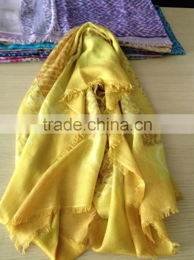 cashmere and modal digital printed square scarf