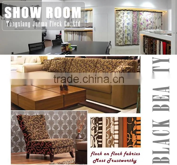 polyester flocking printed tricot velvet home furnishing fabric