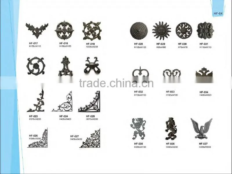 Decorative Cast Iron Ornaments Designs for Sale