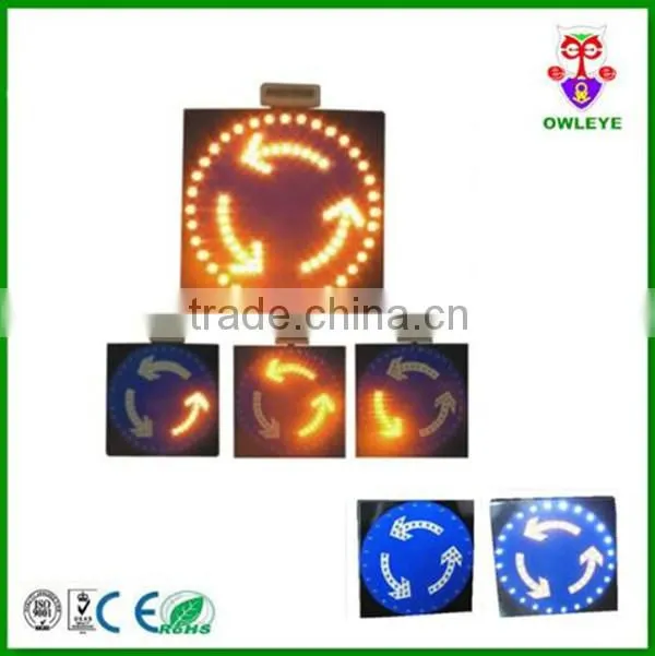circular route solar powered traffic sign/3m reflective aluminum road circle signs