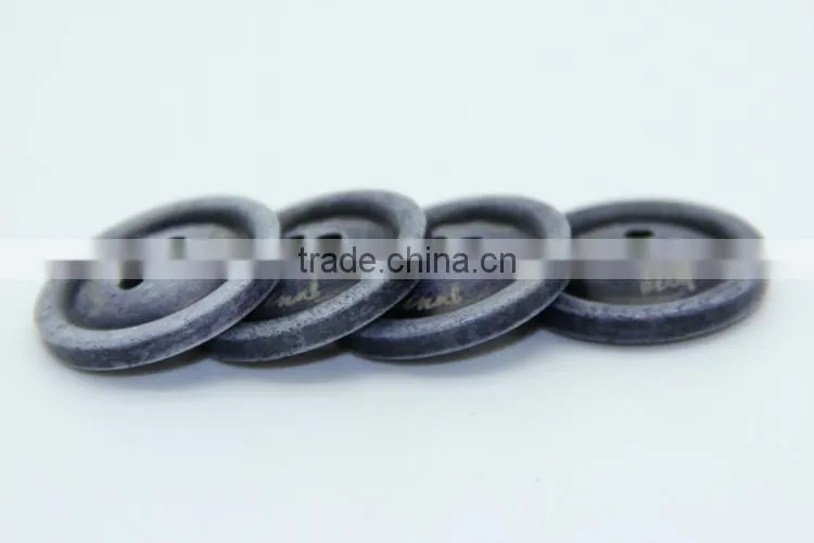 Fancy High Quality Grey Dyed Bone Buttons with Logo Engraved On