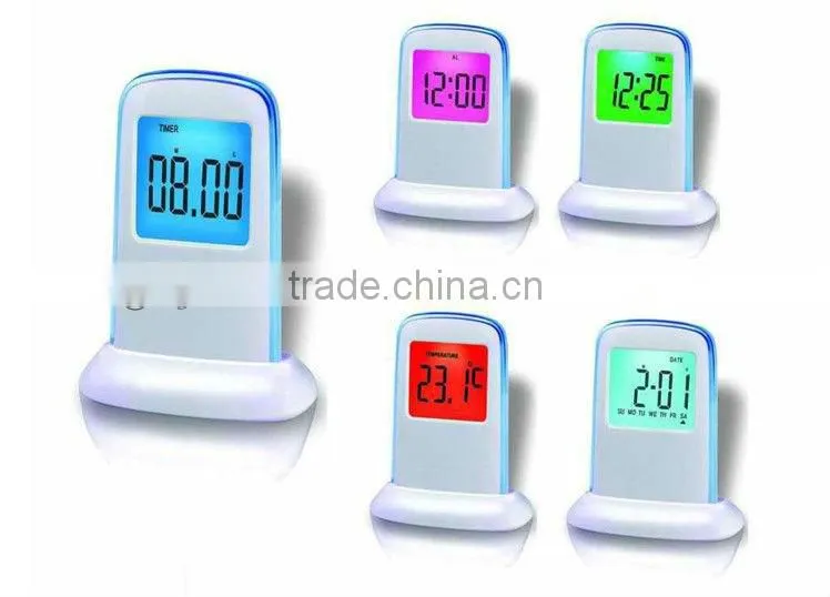 hot! home design led color change travel digital alarm clock