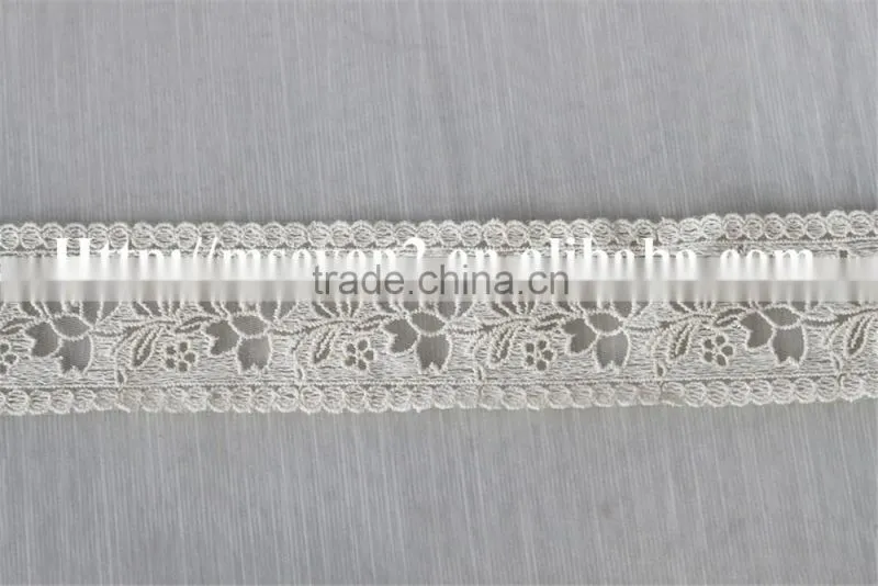 lastest product flower natural tulle cotton lace in 5.5cm for wholesale