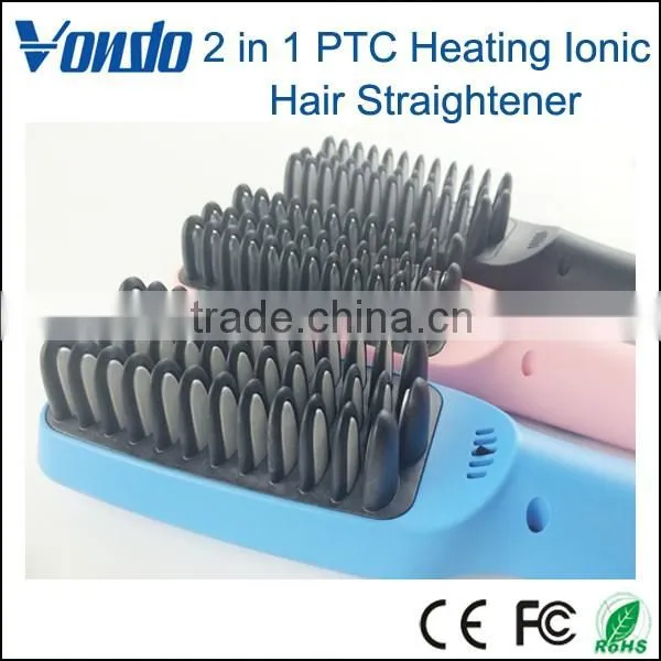 VONDO 2 in 1 PTC Heating Ionic Hair Straightener Comb