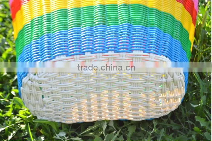 2015 fashionable and soft cheap crochet Polyester PP straw bag laundry woven bag
