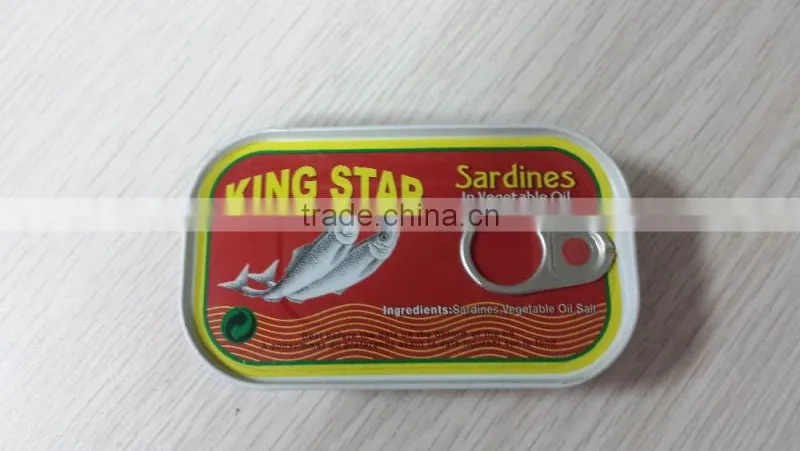 125g club lithographic can with easy open lids sardine fish in vegetable oil
