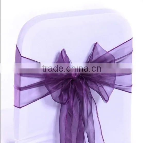 Royal blue satin chair sashes for wedding